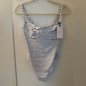 ONIA Women’s Black & White Striped One-Piece
